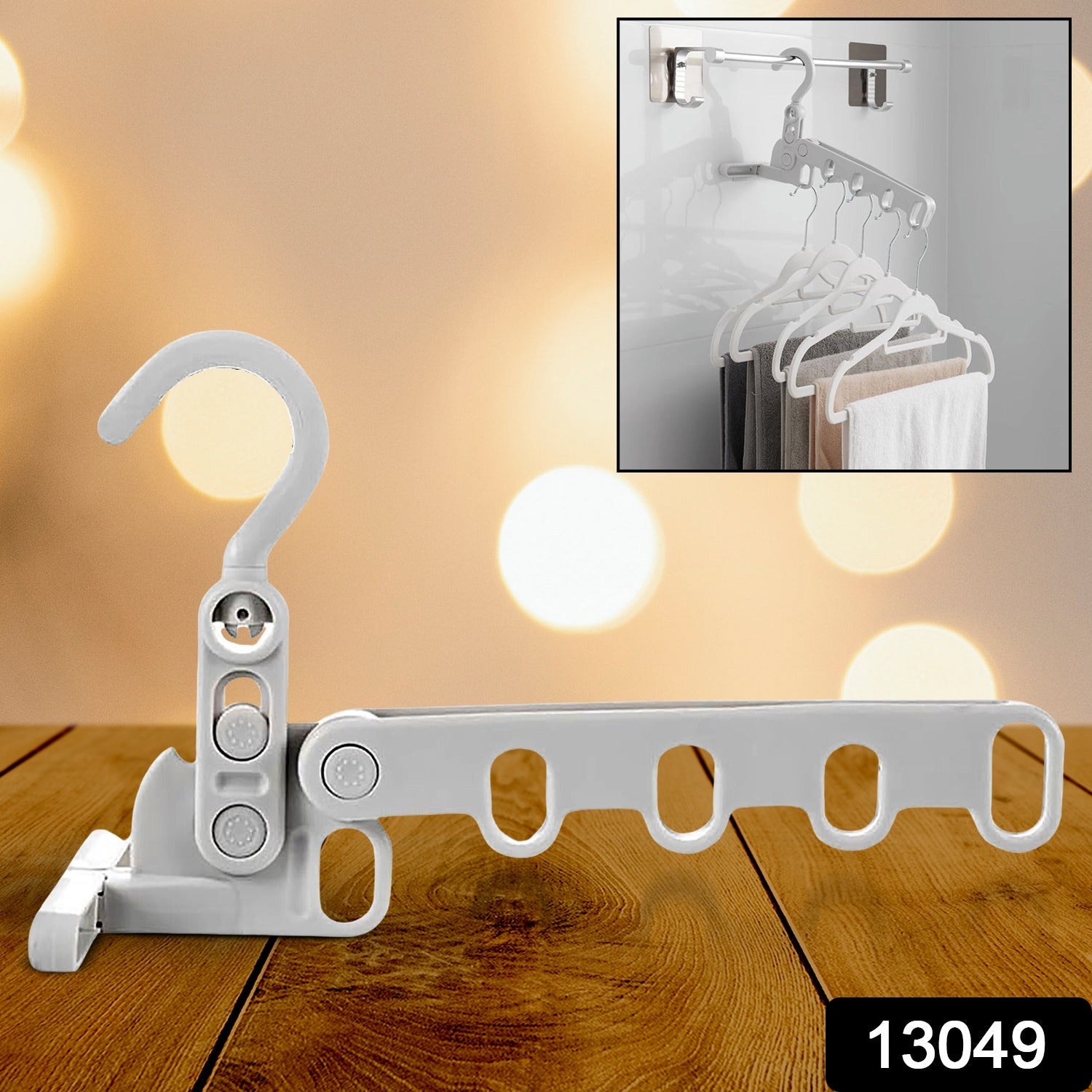 13049 5 holes foldable clothes Hanger, travel clothes hanger, multifunctional clothes hanger, space-saving wall holder, clothes rack, robust clothes hanger for travel, indoors. 13049 5 holes foldable clothes Hanger, travel clothes hanger, multifunctional clothes hanger, space-saving wall holder, clothes rack, robust clothes hanger for travel, indoors.
